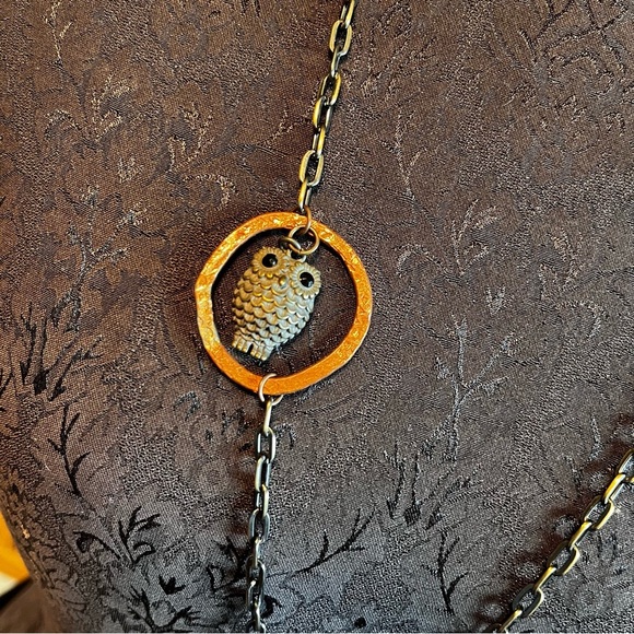 Vintage Owl Snuff Oil Bottle Pendant 17” - Picture 4 of 7